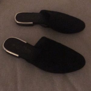 Forever21 Black Suede Blackless Slip Ons